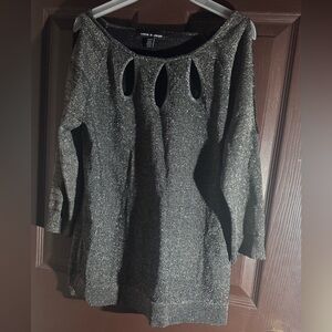 Cable & Gauge Black Sparkle Knit Top
